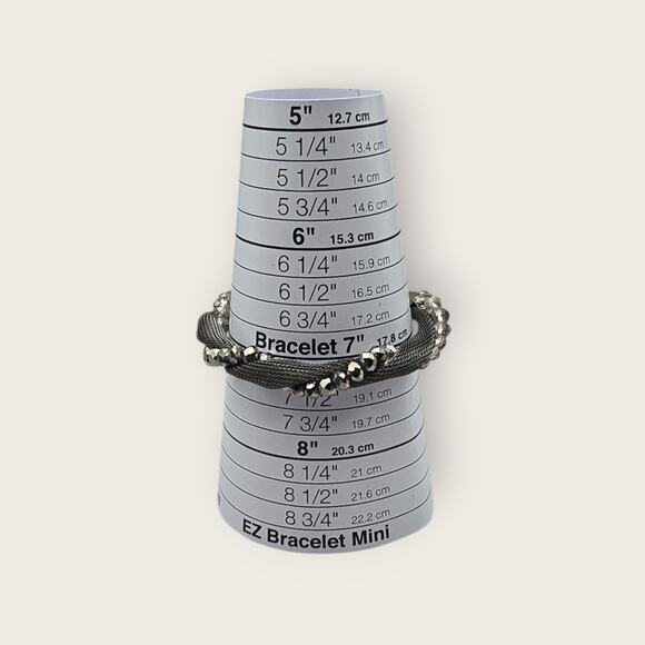 Alfani Silver Mesh & Crystal Bead Twist Bracelet - Picture 6 of 8